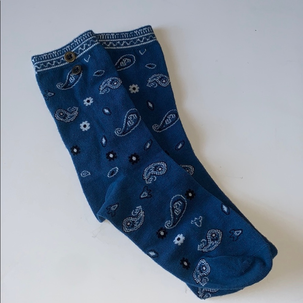 Women’s Blue Bandana Pattern Socks